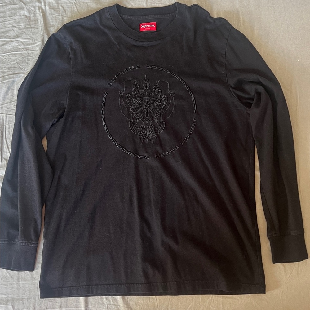 Supreme Black Embossed Long Sleeve Tee Men’s
